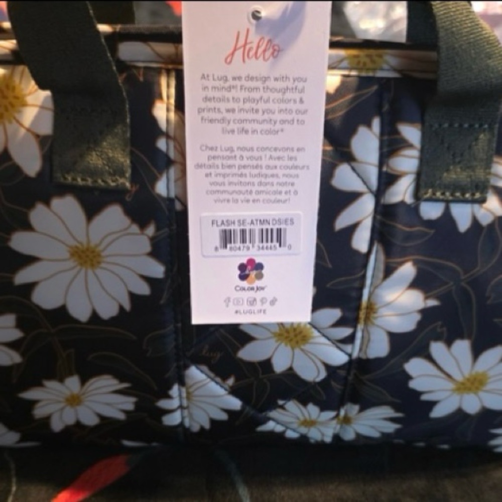 Lug Floral Black and White Women's Bag - Picture 4 of 4